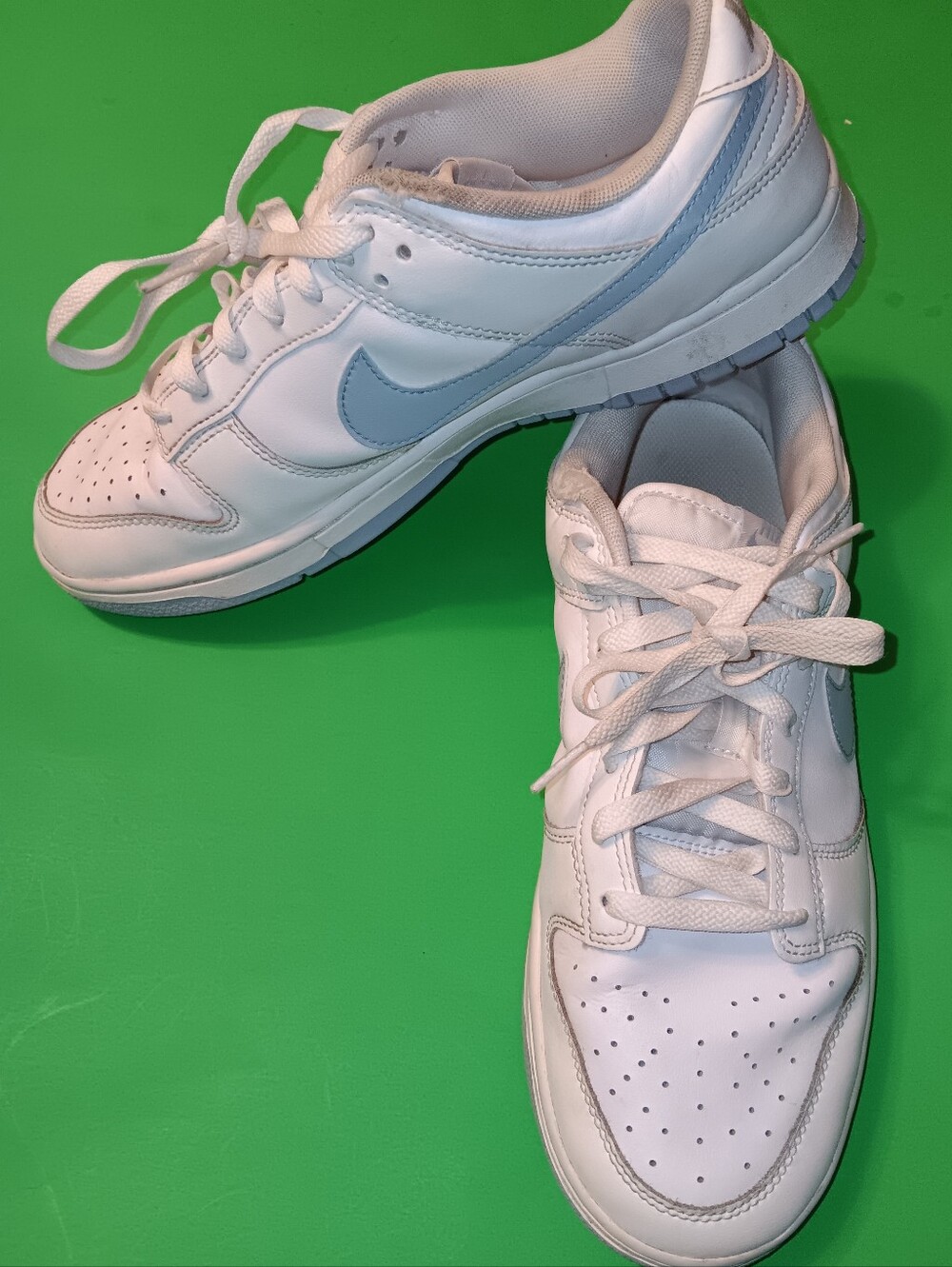 Nike Dunk Low Shoes (DV0831-109) Preowned White Light Armory Blue Men's Sz 10.5